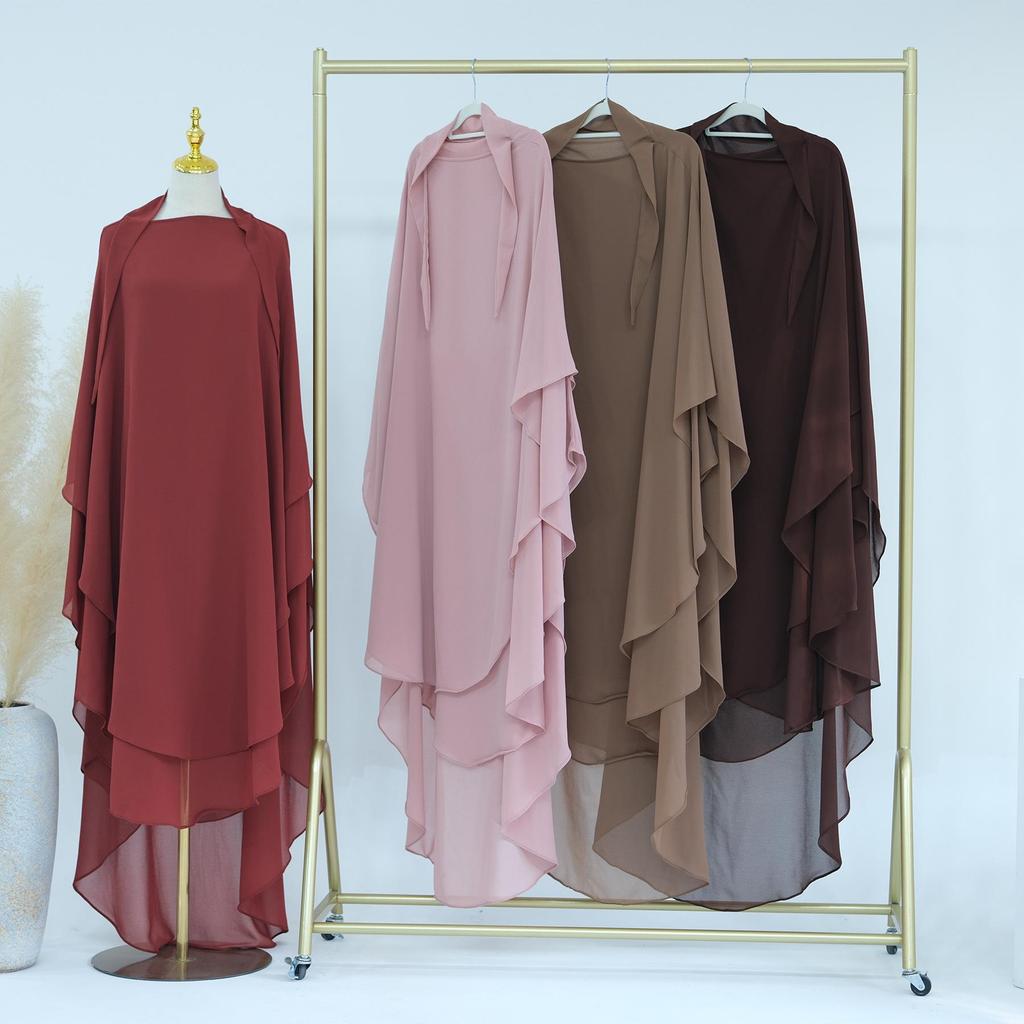 2023 Loriya Однотонный Двухслойный Шифоновый Платок Полный Круг Большой Платок на Голову HJ916