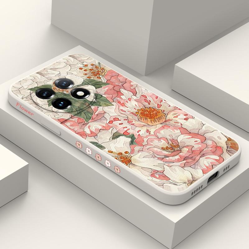 Потрясающий чехол для телефона с цветами для Oneplus 12 12R 11 11R 10 10R 10T 9R 9RT 9 8T 8 7 7T Pro 5G Жидкий силиконовый чехол