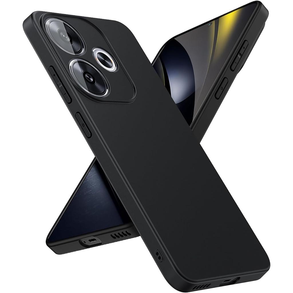 Матовый силиконовый мягкий чехол для телефона для Xiaomi POCO F6 F X6 X Pro F4 F3 GT G, сплошной черный, тонкий, полный, ультратонкий, задняя крышка