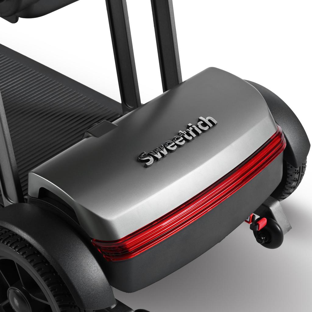 AIR TRAVELLER Black 180W Motor, 20Ah Battery, 8-inch Solid Tires, Foldable Frame, 4-Wheel Portable Electric Scooter