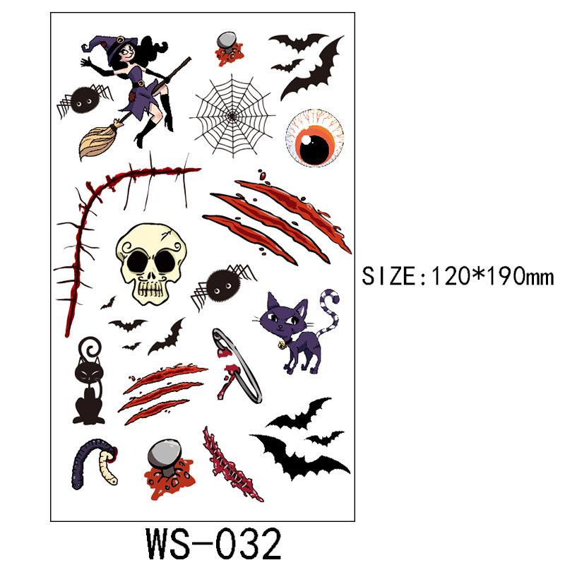 Хэллоуин Тату Наклейка Рана Шрам Ужас Смешной Костюм Вечеринка Наклейка на Лицо Тату