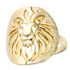 Gold Plated Ring 'Lion' Golden - 20x18 Mm