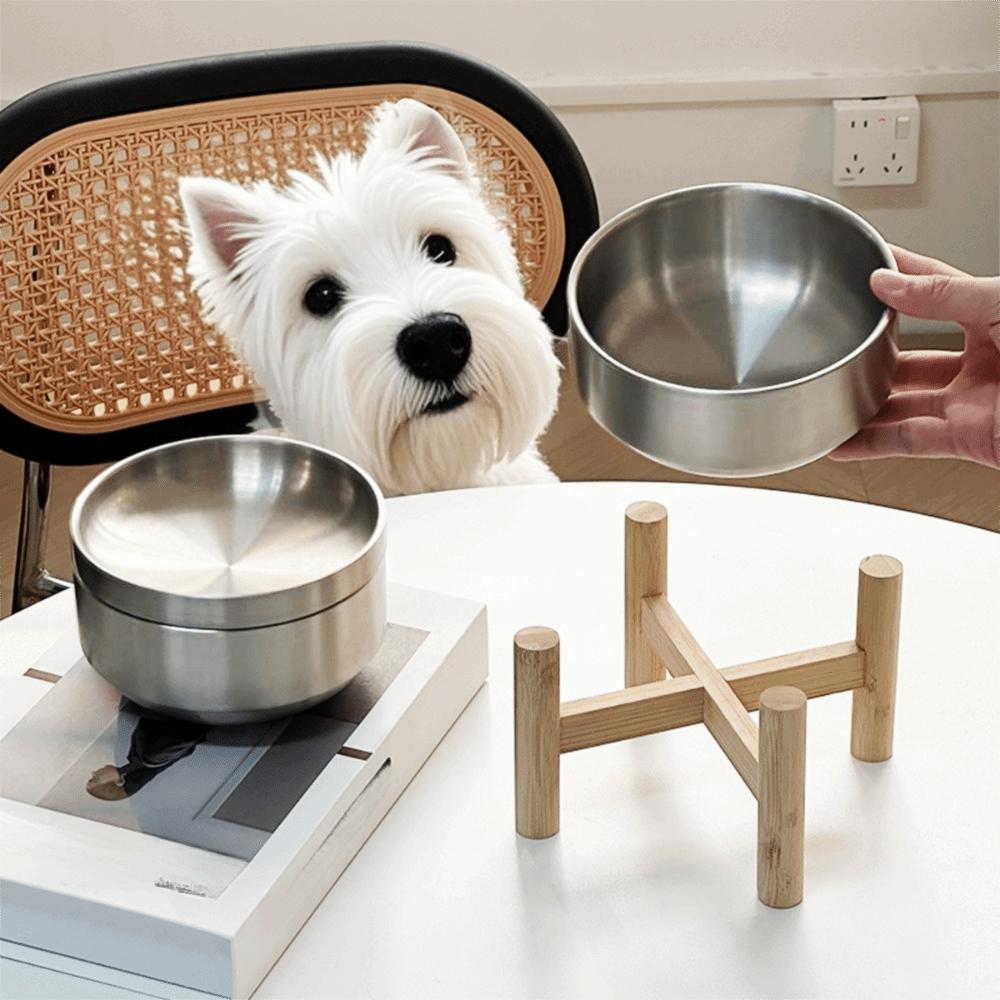 Rust-proof Stainless Steel Dog Bowl Tilt-proof Dog Water Bowl Cat Food Bowl for Puppy Dog Cats