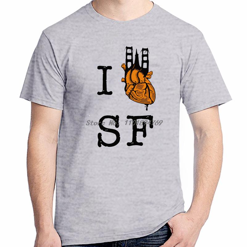 I Heart Sf Fashion Shirts Graphic Tee Tops Tshirt New Arrival Goods High Quality Short Sleeve Tee Unisexs Cotton Tshirt