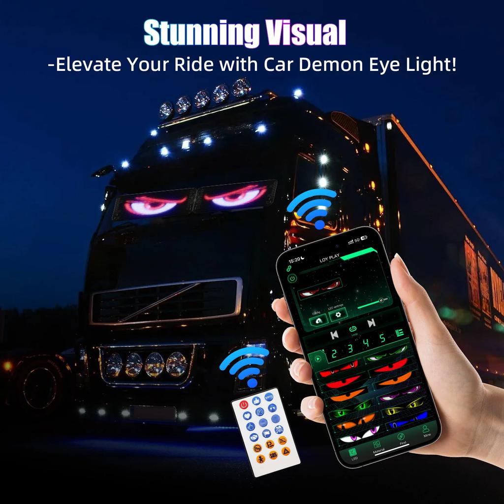 RGB LED Car Sign Animation LED Matrix Pixel Panel DIY Programmable Bluetooth-compatible App Control LED Flexible Display Light