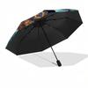 Halloween, Cow Theme 8 Bone Hand Automatic Folding Umbrella, Compact and Portable Design, A Perfect Gift for Birthday, Christmas or Business