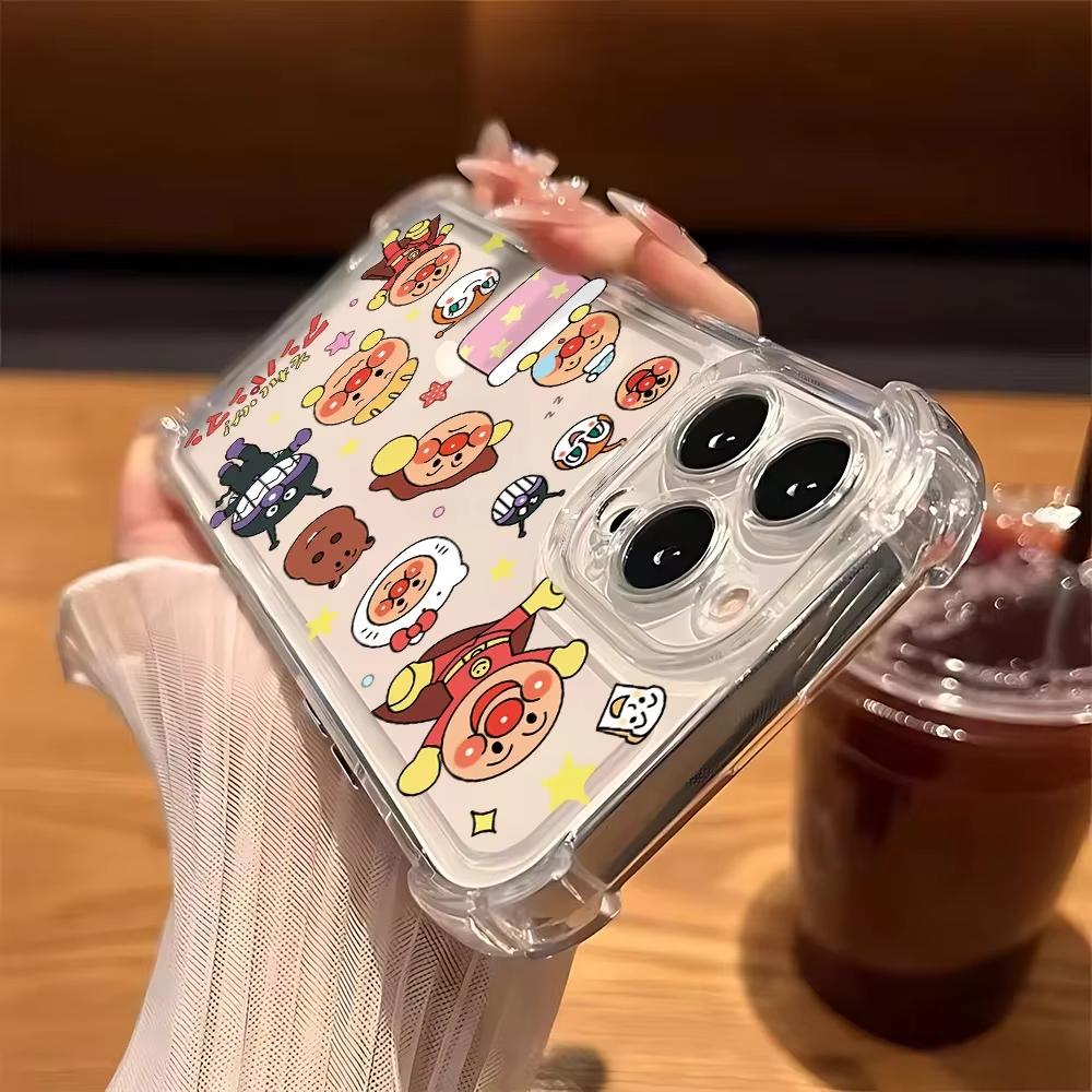Anime Anpanmans Phone Case for Samsung S25 S24 S23 S22 S21 S20 Note20 FE Ultra Plus 5G Transparent Funda Coque