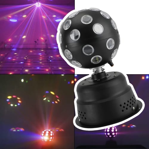 Frezon 30W 9-Color RGB LED Mirror Ball, Standing Disco Light, Party Light, Easy To Use, Voice Activated, Stage Lighting, Holidays, Karaoke, Clubs, Cul