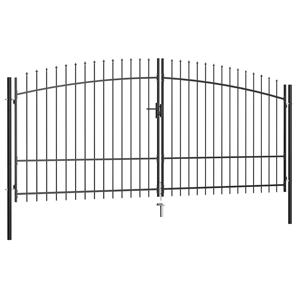 Woerden Double Leaf Garden Gate with Spear Tip Design 400 x 224.5 cm