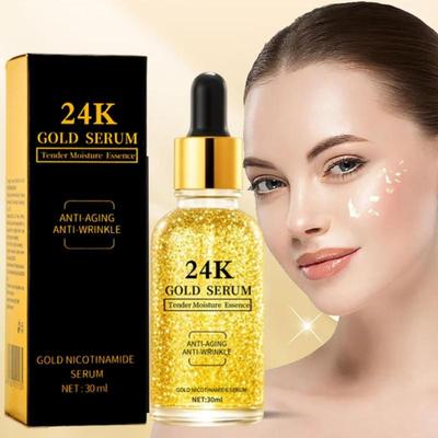 Сыворотка для лица с 24K золотом, увлажняющая эссенция с гиалуроновой кислотой против морщин, 30 мл