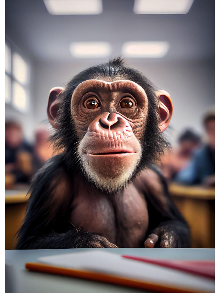 Забавная обезьяна селфи счастливый шимпанзе плакат с принтом холст картина животное настенное искусство для гостиной домашний декор Cuadros