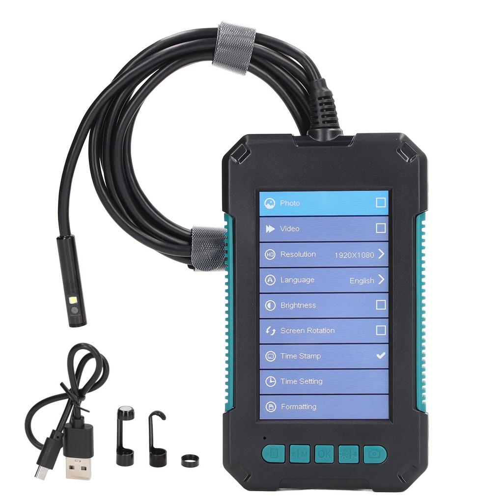 Цифровой эндоскоп с объективом 8 мм, экраном IPS 4,3 дюйма, промышленная инспекционная камера со светодиодной подсветкой, постоянный ток 5 В 10