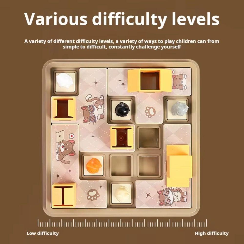 Монтессори Игра-головоломка Прятки Кошачий экспресс Коробка Настольная игра Тренировка логического мышления