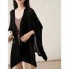 Fashion Women Knitted Cardigan Cover Up Spring Autumn Sweater Elegant Solid Shawl Ponchos Hollow Out Thin Long Sweater Casual Loose Coat Clothing