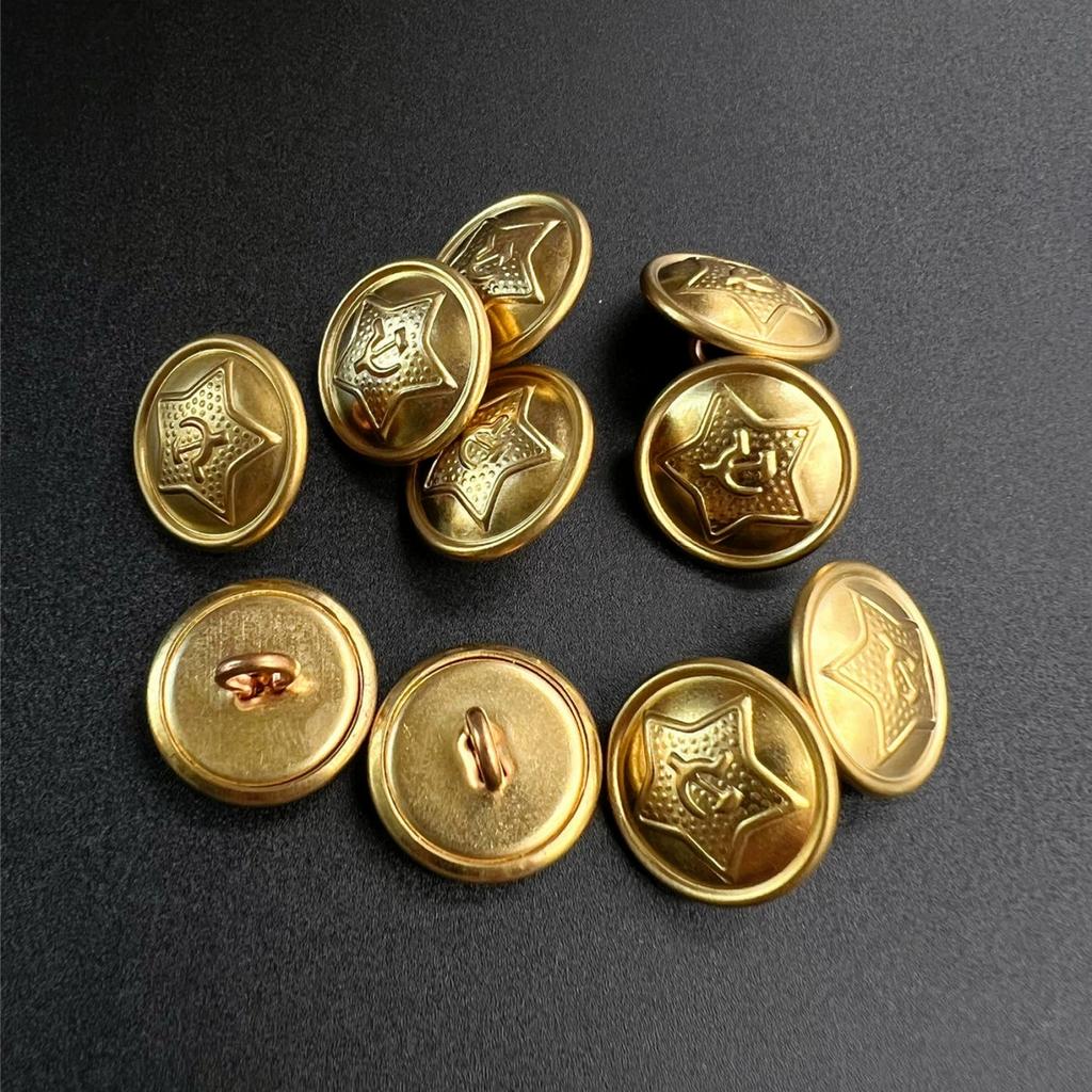 Metal Button Accessories German Caviar Pattern Spiral Epaulette Buckle Soviet Button British Sea Anchor Hat Buckle