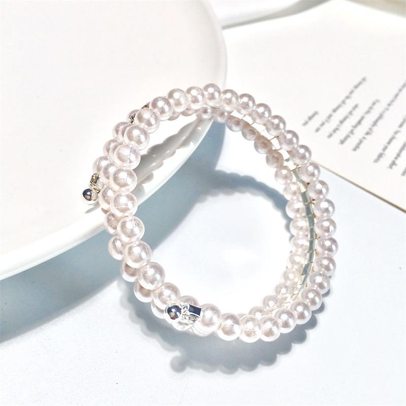 Popular Rhinestone Pearl Bracelet 3 Layers Winding Fashion Bracelet Female Jewelry ADM