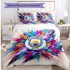 Manchester City Pattern Printed 3PCS Bedding Set Soft Skin-Friendly Washable Duvet Cover & Pillowcases Set All Season Bedroom