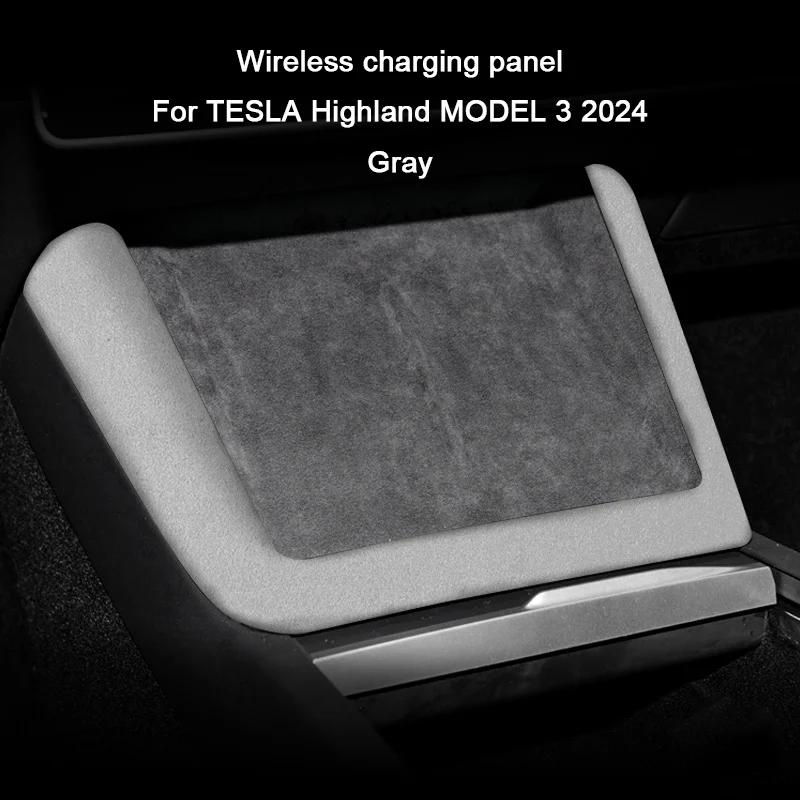 Italian Suede Overlay Interior Cover for Tesla Model 3 Highland 2024 2025 Rear AC Air Outlet, Center Console Armrest, Door Panel