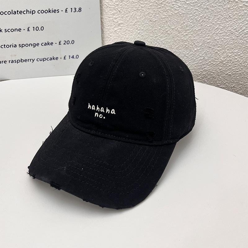 New retro washed soft top cap children's embroidered letter baseball cap versatile face small men's and women's sun hats