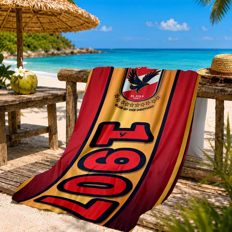 Al-ahly Fc Beach Towel, Quick-drying, Easy to Care for, Suitable for Both Fitness and Beach Vacations,Sports Essential