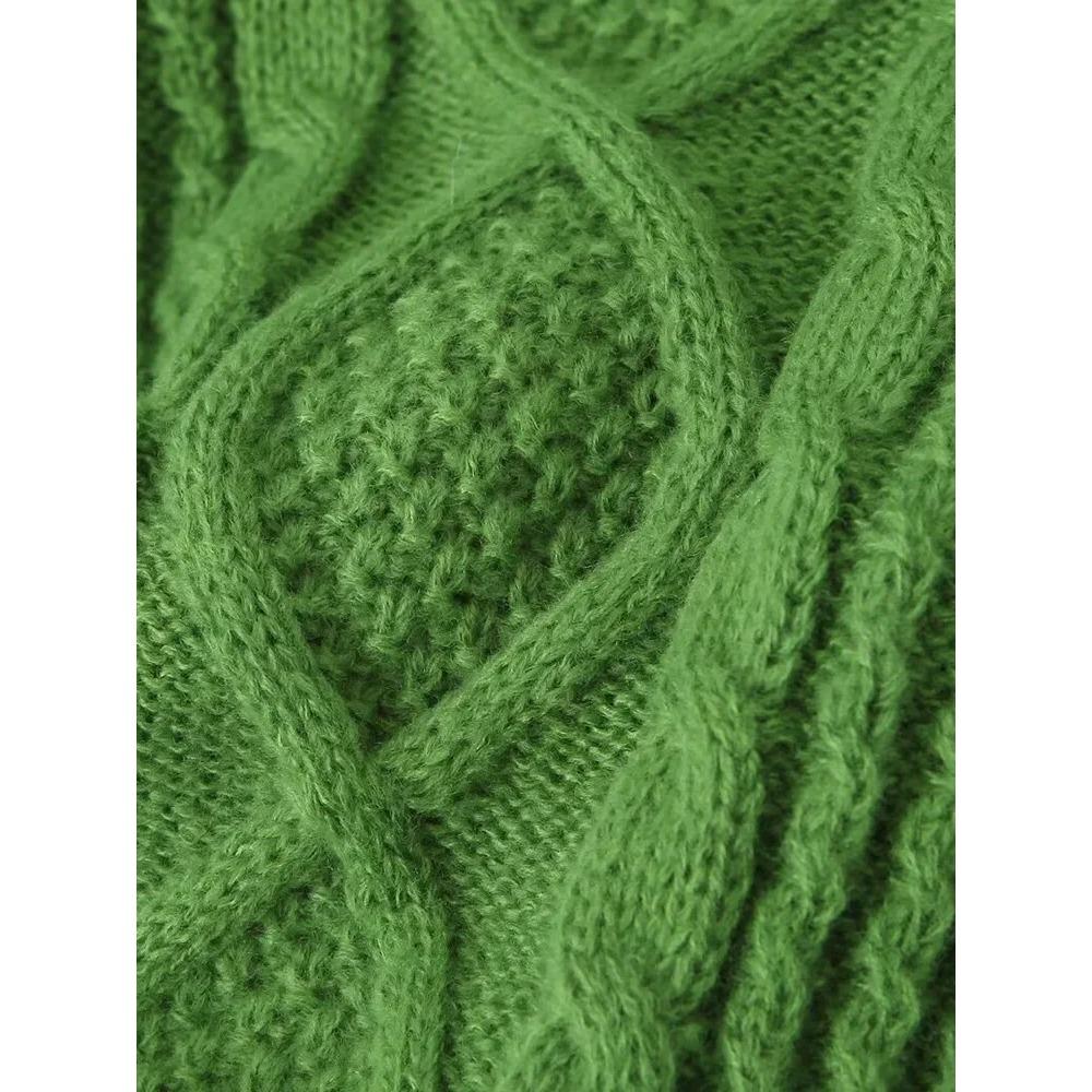 Женский простой повседневный уличный свитер, толстый вязаный свитер, зимний модный свитер с длинным рукавом, жаккардовый свитер, топы, джемперы