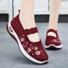 Non-slip Soft Sole Mom Sneakers Summer Breathable Mesh Embroidery Casual Shoes for Women Comfort Lightweight Flat Sneakers Women