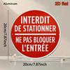 HD Tin Sign Interdit De Stationner Ne Pas Bloquer LEntree Round Metal Wall Art French No Parking Sign Decor
