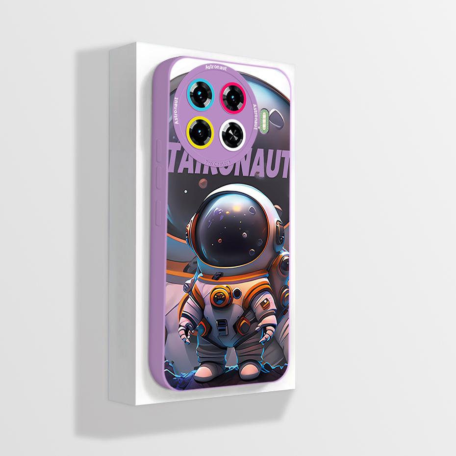 Case For Tecno Spark 20 Pro Plus 4G Phone Cover Cute Astronaut Soft Liquid Silicone Bumper Shell For Tecno Spark20ProPlus Fundas