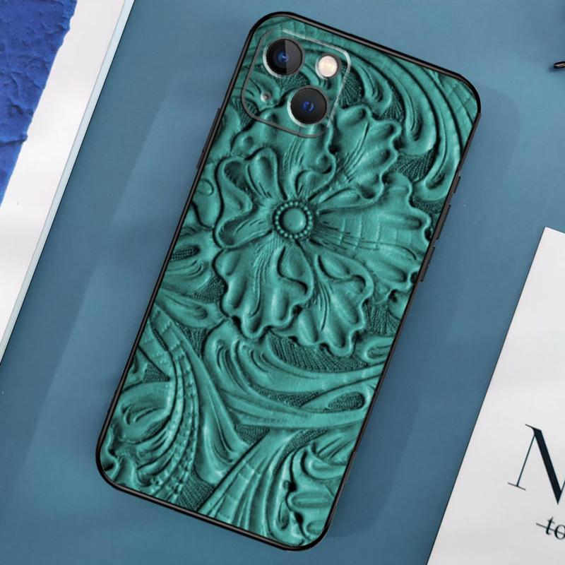 Коричневый кожаный чехол с тисненым узором для iPhone 15 11 12 13 14 Pro Max 12 13 Mini X XS Max XR 7 8 Plus SE 2020 Cover Coque