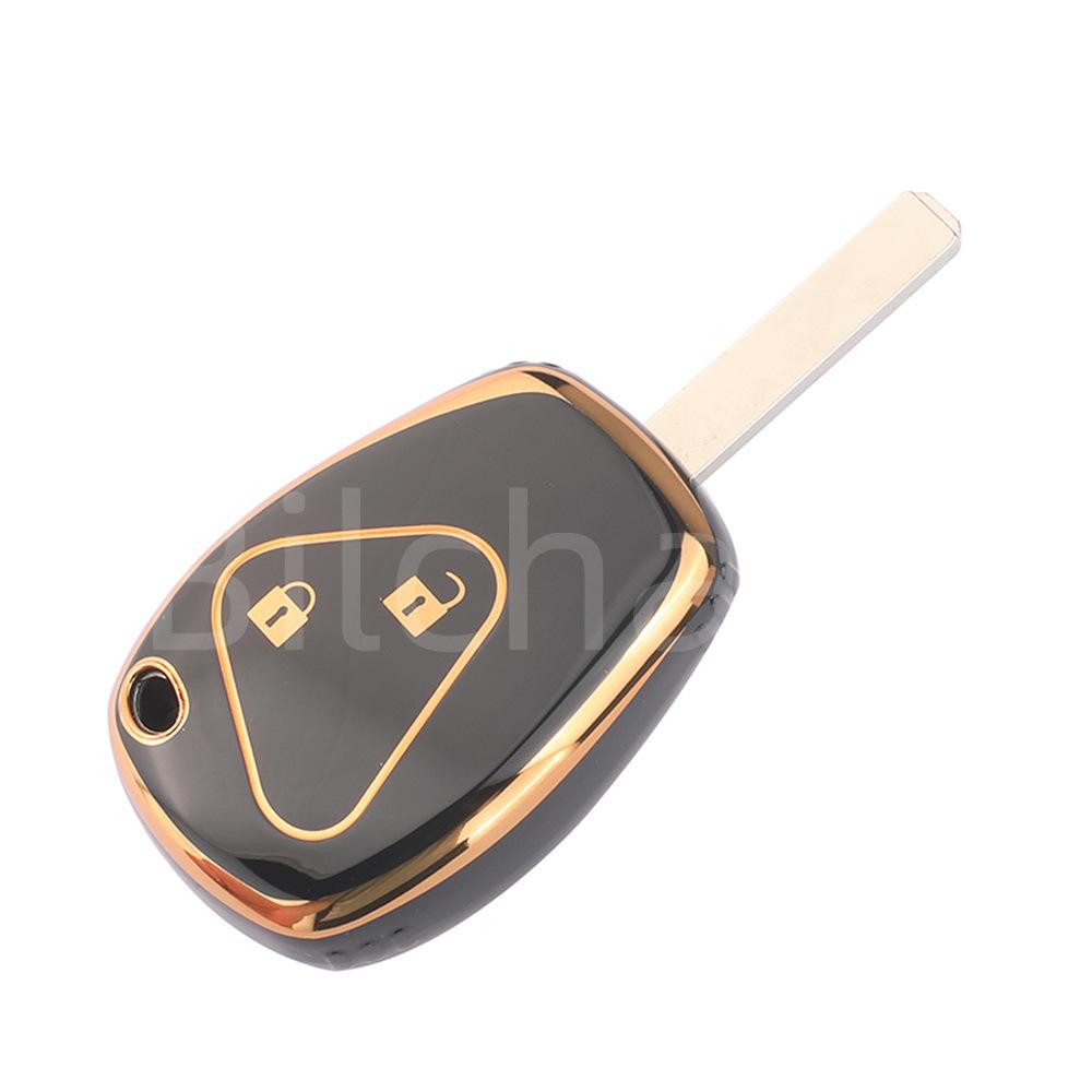 Золотистый TPU Чехол для Ключа Автомобиля Renault Megane/Laguna с 2/3 Кнопками