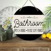 Деревянные подвесные декоративные таблички, украшения для туалета, 2D плоские подвески, рисунок - логотип "Ванная комната", подарок на новоселье для друзей