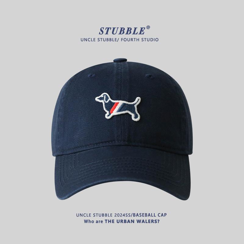 Baseball Cap Cartoon Puppy Cotton Soft Top Cap Men'S And Women'S Casual Versatile Wide Brim Show Face Small Hat