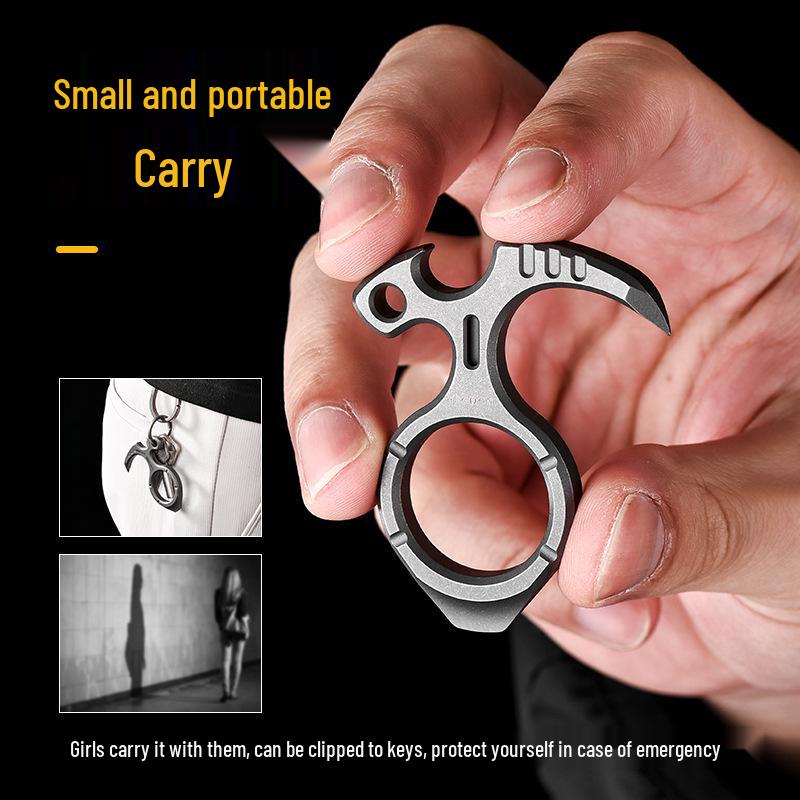 Titanium Alloy Multi-Function EDC Keychain Tool: Pry Bar & Portable Nail Puller