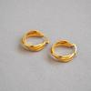 Серьги-кольца из латуни с покрытием из золота 18 карат: Европейский и американский дизайн, современный минималистский стиль