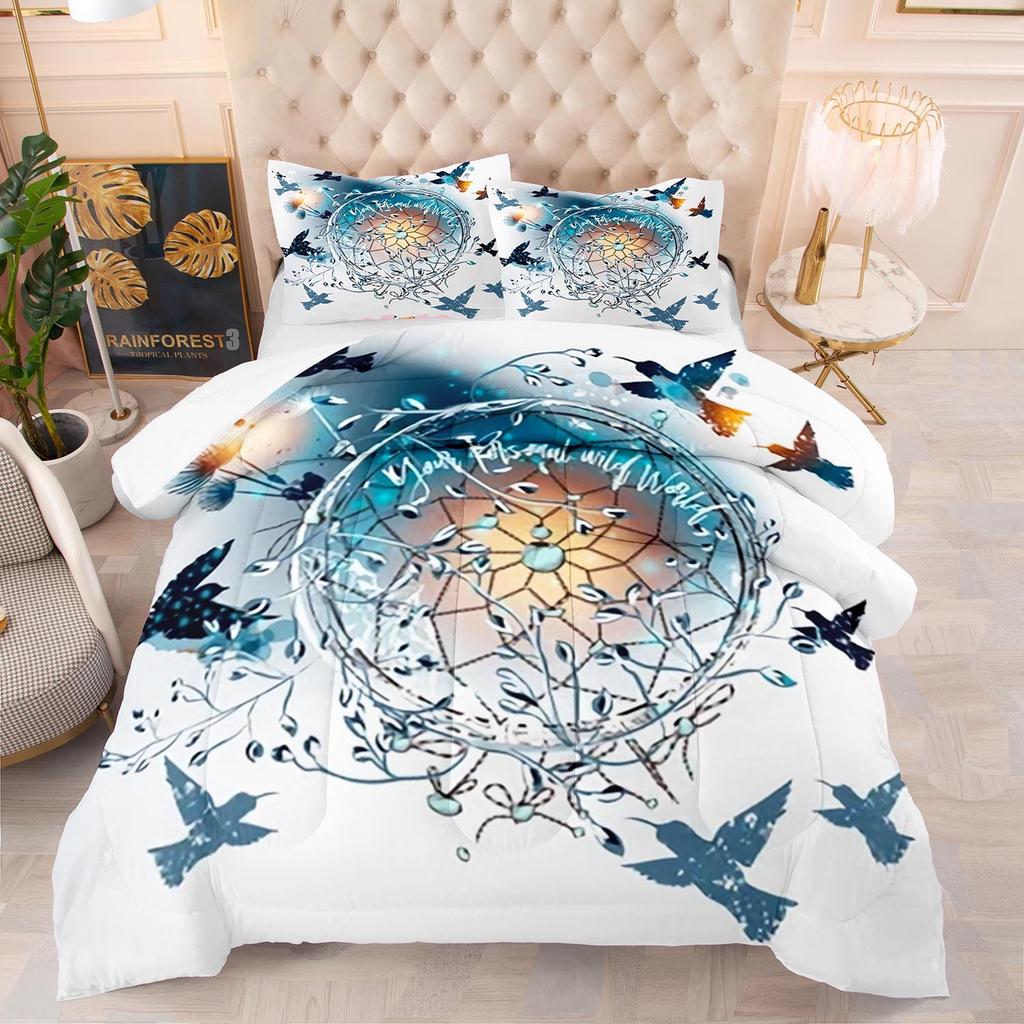 Комплект постельного белья Ловец снов Роскошное мягкое постельное белье для детей и взрослых 3D-печать Домашний декор Односпальный Двуспальный Полуторный Богема Комплект пододеяльника