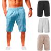 Summer Men's Cotton Linen Shorts Pants  Breathable Solid Color Linen Trousers Fitness Streetwear