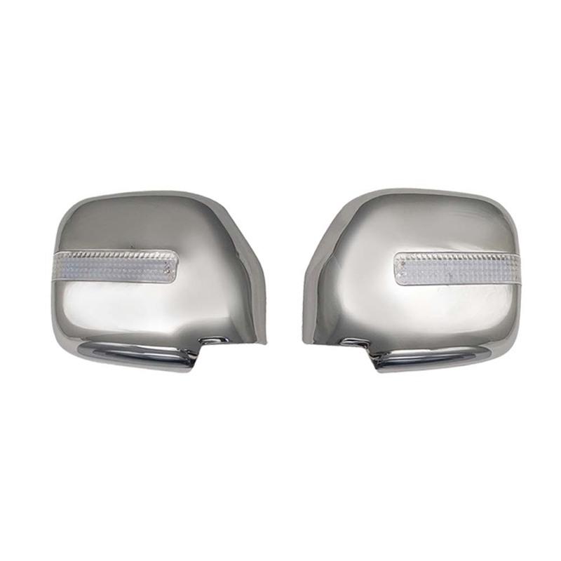 Декор для автомобиля Накладка на зеркало заднего вида с LED для Toyota Land Cruiser Prado FJ90 1998-2002 Хром Серебристый Автомобильные Аксессуары Стайлинг