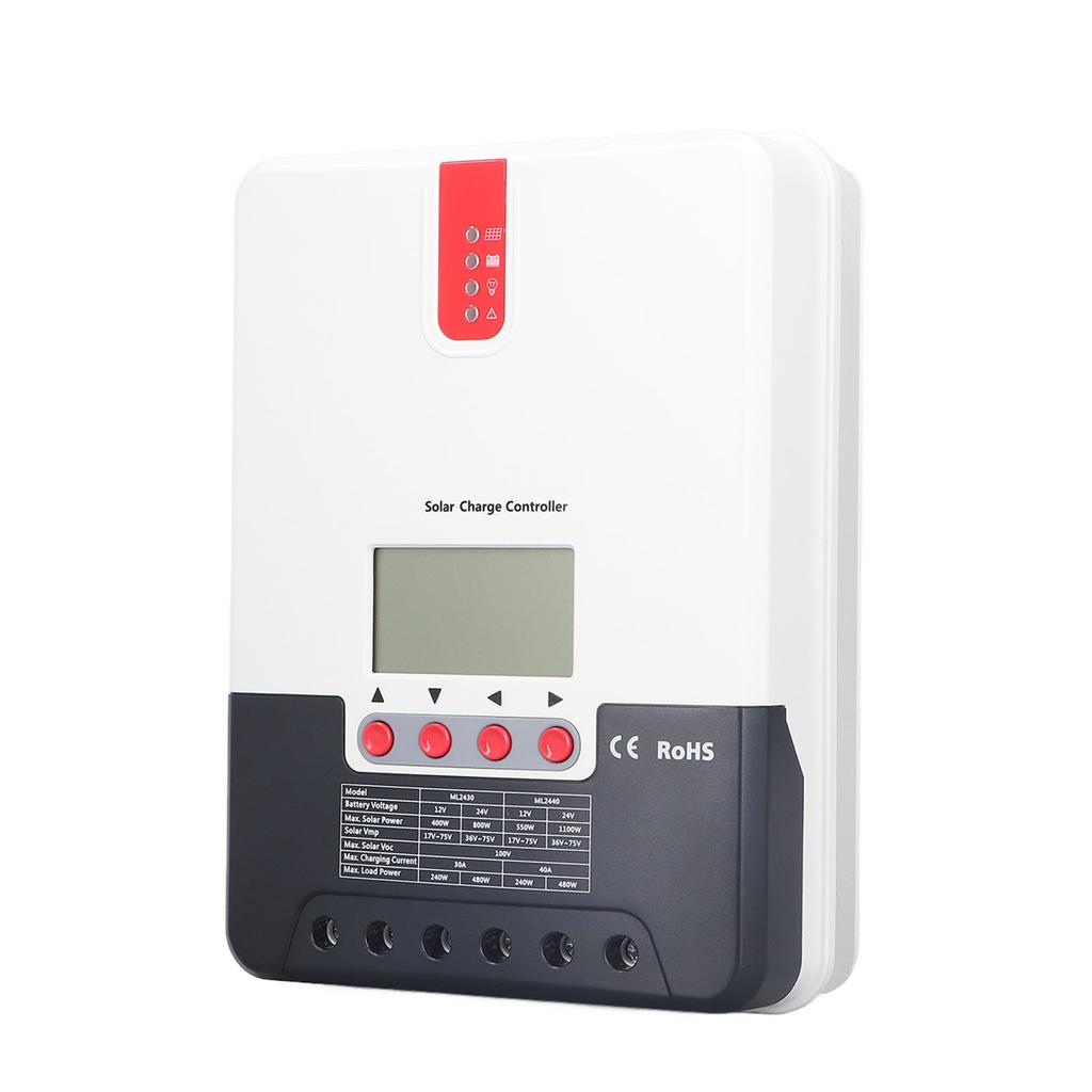 30A 12В/24В MPPT Контроллер заряда солнечной батареи Регулятор Множественные алгоритмы слежения Регулируемый параметр