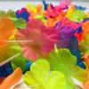 10Pcs Colorful Fluorescent Hawaiian Leis Vibrant Faux Flower Garland Necklace  Summer Pool Party