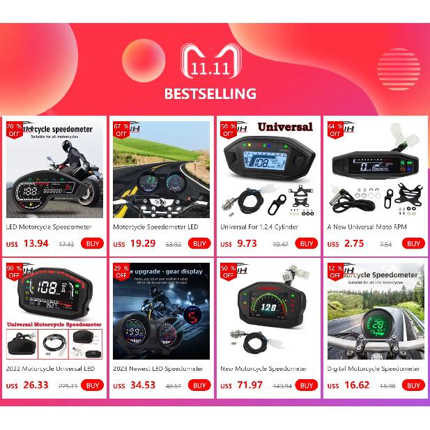 Universal Motorcycle LED LCD GPS Speedometer Digital Backlight Waterproof Odometer Tachometer For 2,4 Cylinders Motor Car