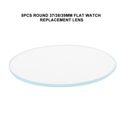 5 шт., круглые 37/38/39 мм, плоские часы, хрустальные линзы, стеклянные запасные части, инструмент