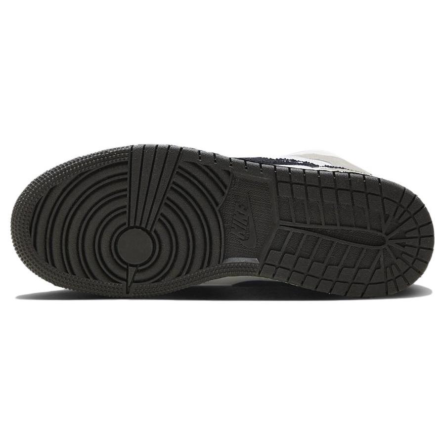 Jordan 1 Mid SE Craft Белый Цемент Серый Черный GS FD9091-002
