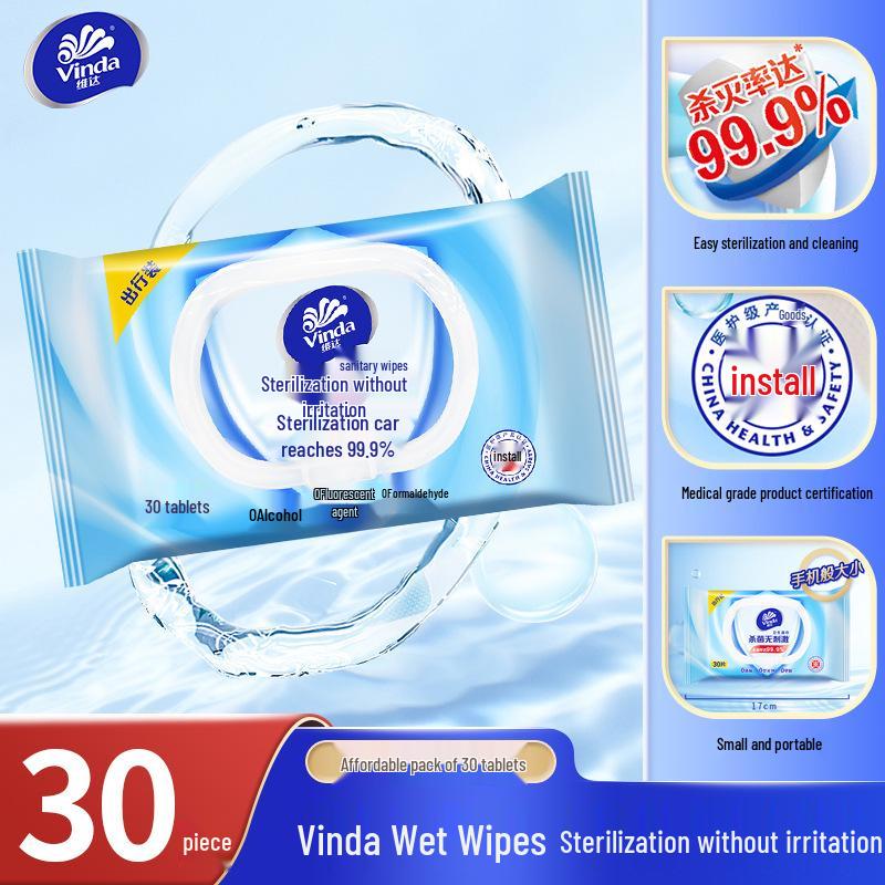 Vinda Pure Water Wet Wipes – 80 Count, Large Package, Clean & Sanitary, Household & Baby Use