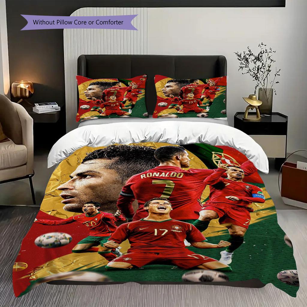 Portugal Cristiano Ronaldo Glory Moments Bedding 1 Duvet Cover 2 Pillowcase Without Core Without Core Bedding Set Soft And Comfortable