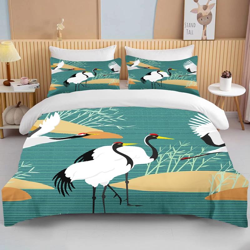 10 Размеров Японское Кимоно Мелкий Узор Постельное Белье Набор из 3 Предметов Размер Кинг Двуспальный Комплект Постельного Белья Микрофибра Или Полиэстер Набор Пододеяльника