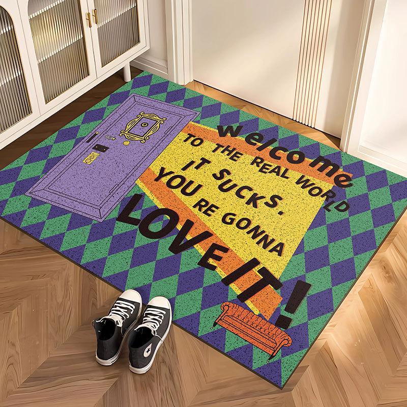 American Fun Scrape Entrance Mat: Wear-Resistant, Non-Slip Mud & Dirt Wiping Silk Ring Foot Pad