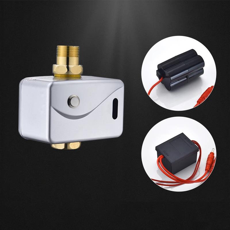 HLK DC Induction Brass Solenoid Valve Automatic Touchless Sensor for Hotel Toilet Flush Valve Water Saving Modern Design