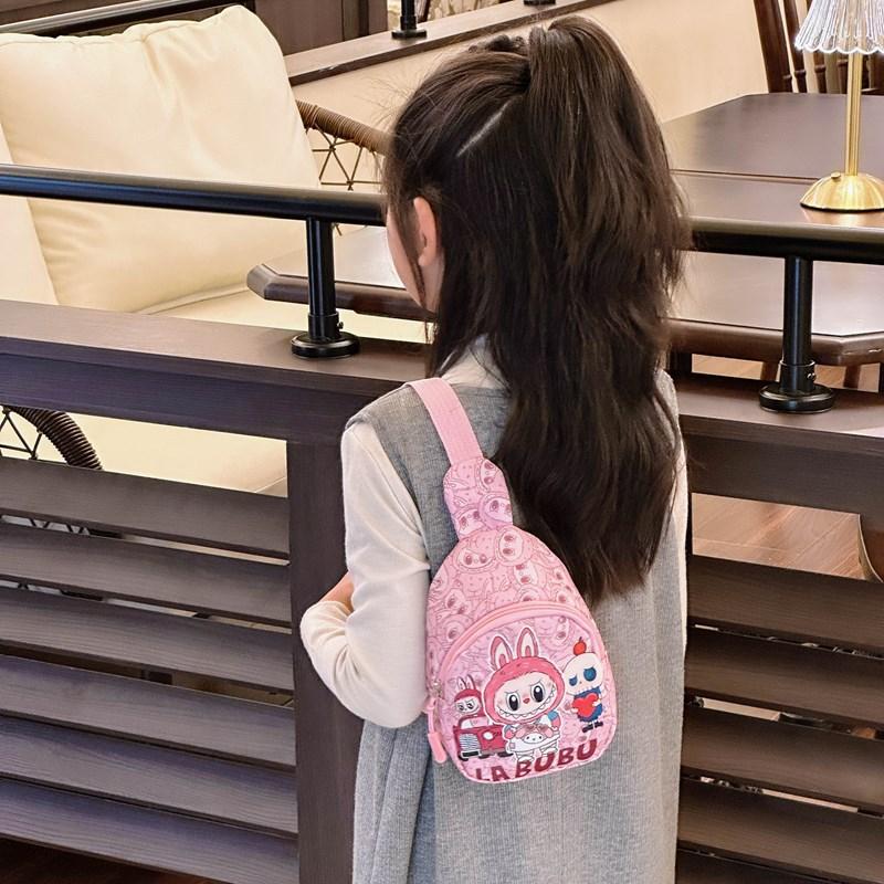 Школьная сумка Labubu Детская сумка Любовь Мультяшная Нагрудная сумка Кошелек Маленькая сумка На одно плечо На косую