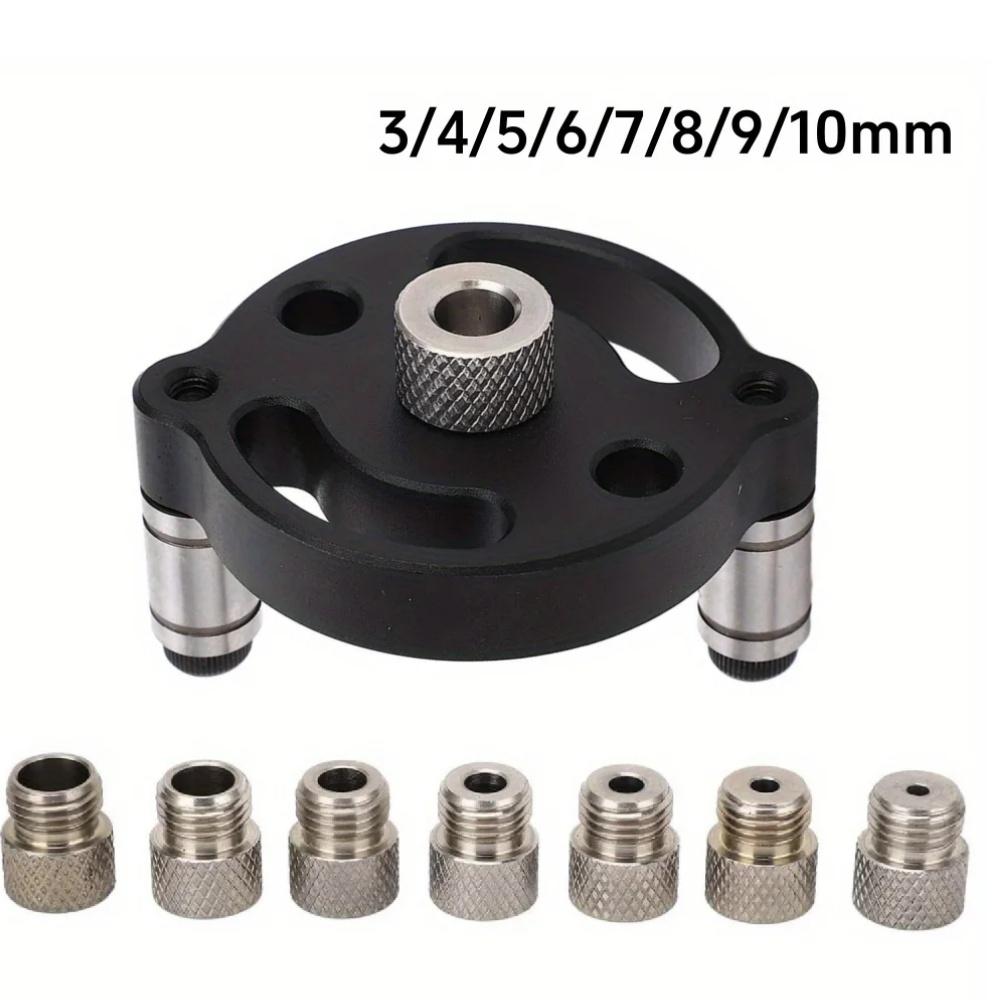 3-10mm Woodworking Self-Centering Dowel Jig Handheld Drill Guide Locator Straight Holes Wood Panel Hole Puncher Locator Tool