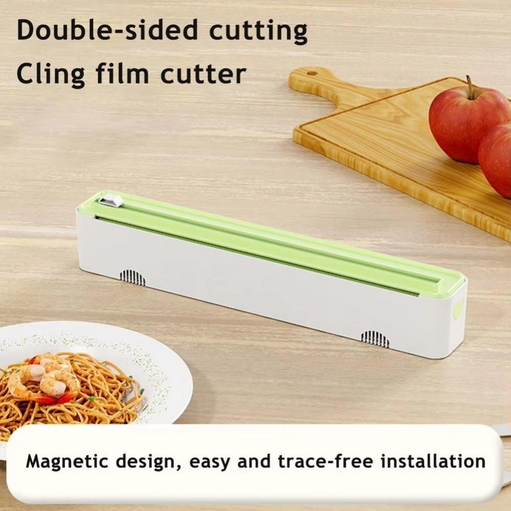 Sliding Magnetic Suction Plastic Wrap Cutter Aluminum Foil Dispenser For Kitchen Fridge